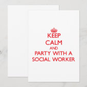 社保会労働者との冷静でパーティー 招待状 (正面/裏面)