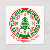 社名付きメリークリスマス スクエア名刺 (正面)