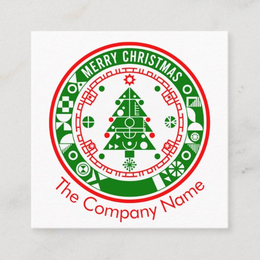 社名付きメリークリスマス スクエア名刺 (正面)