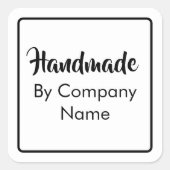 社名白黒ビジネスによる手作り スクエアシール (正面)