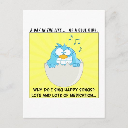社員に幸せそうな青い鳥のように歌わせる方法 ポストカード (正面)