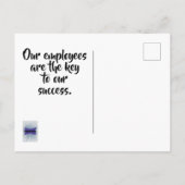 社員のお客様に対し、当社の成功に鍵していただき、ありがとうございます ポストカード (裏面)