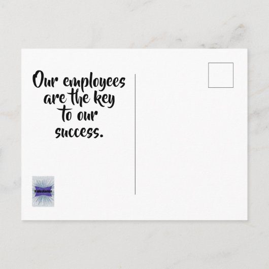 社員のお客様に対し、当社の成功に鍵していただき、ありがとうございます ポストカード (裏面)