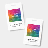 社員の写真会社のロゴここに名前とタイトル バッジ (正面＆裏面)