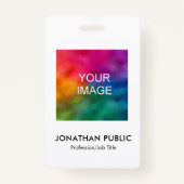 社員の写真会社のロゴここに名前とタイトル バッジ (正面)