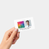 社員の写真会社のロゴをここにアップロードテンプレート バッジ (Handheld)