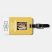 社員の写真ID黄モダン色、ロゴプロフェッショナル ラゲッジタグ (正面横)