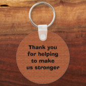 社員の感謝お願い私たちを強くする キーホルダー (正面)