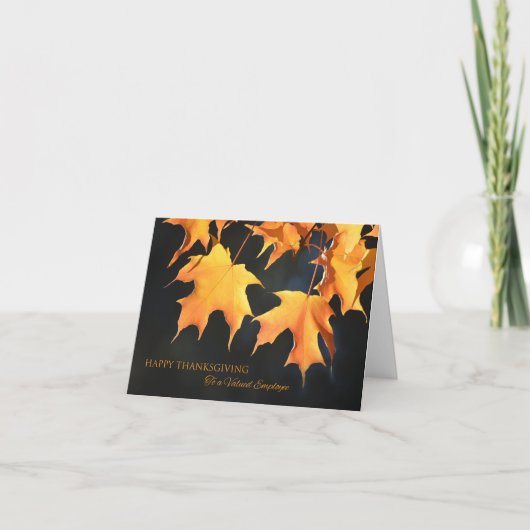 社員の感謝祭カード/メープル葉製品 シーズンカード (正面)