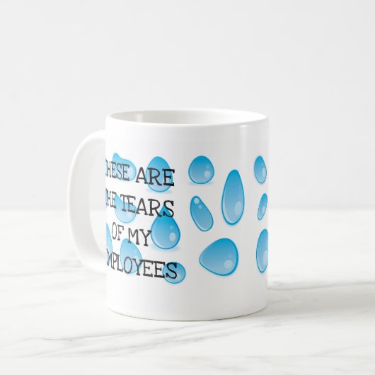 社員の涙おもしろいボス コーヒーマグカップ (正面左)