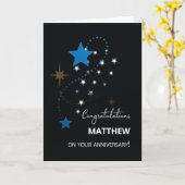 社員の記念日に輝く星の闇 カード (黄色い花)