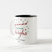 社員へのクリスマスプレゼントをチームで振る ツートーンマグカップ (正面左)