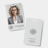 社員エレガントパーソナライズされた写真会社のロゴ バッジ (正面&裏面)