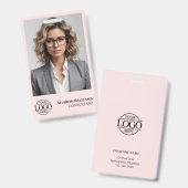 社員エレガントパーソナライズされた写真会社のロゴ バッジ (正面＆裏面)