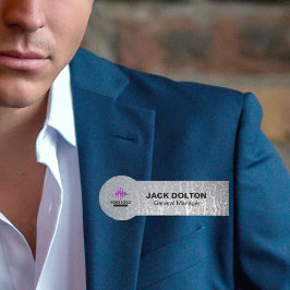 社員カスタマイズ向けメタリック名バッジ 名札