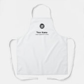 社員カスタムのロゴ、名前、会社のホワイトシンプル エプロン (正面)