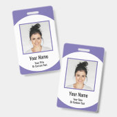 社員カスタムの写真と名前のシンプル大洪水 バッジ (正面＆裏面)