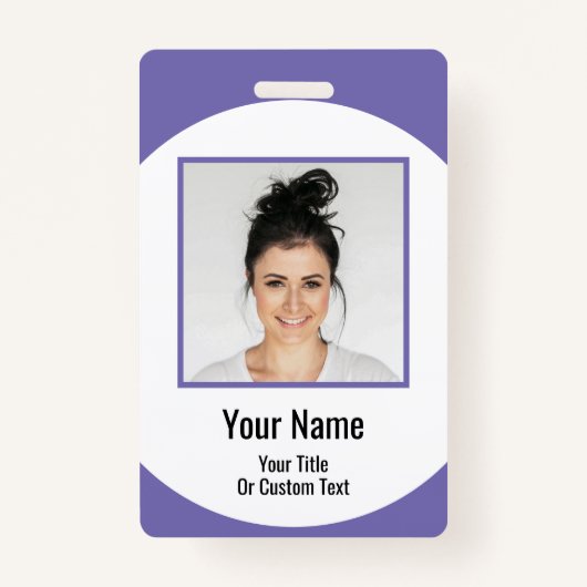 社員カスタムの写真と名前のシンプル大洪水 バッジ (正面)