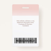 社員カスタムの写真グラデーションかわいい赤面ピンク バッジ (裏面)