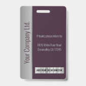 社員カスタムの写真バーコードロゴ名Burgundy バッジ (裏面)