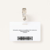 社員カスタムの写真モダン、バーコード、ロゴ、名前 バッジ (裏面クリップ)