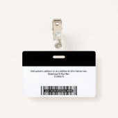 社員カスタムの写真モダン、バーコード、ロゴ、名前 バッジ (裏面クリップ)