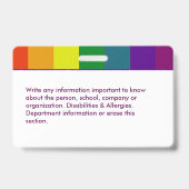 社員カスタムの写真ロゴバーコードゲイレインボー バッジ (Back)