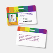 社員カスタムの写真ロゴバーコードゲイレインボー バッジ (Front & Back)