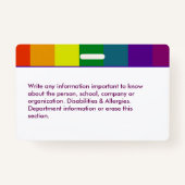 社員カスタムの写真ロゴバーコードゲイレインボー バッジ (裏面)