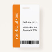 社員カスタムの写真ロゴバーコード名オレンジ バッジ (裏面)