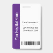 社員カスタムの写真ロゴバーコード名（紫） バッジ (裏面)