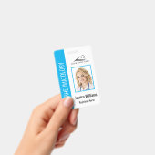 社員カスタムの写真ロゴバーコード名Blue バッジ (手持ち)