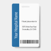 社員カスタムの写真ロゴバーコード名Blue バッジ (裏面)