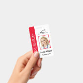 社員カスタムの写真ロゴバーコード名Red バッジ (手持ち)