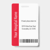 社員カスタムの写真ロゴバーコード名Red バッジ (裏面)