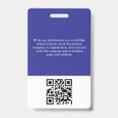 社員カスタムの写真ロゴQrコード名 バッジ (裏面)