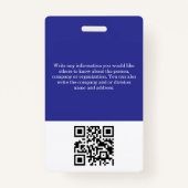 社員カスタムの写真ロゴQrコード名 バッジ (裏面)