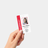 社員カスタムの写真赤白Medical ID バッジ (手持ち)