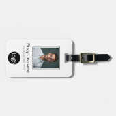 社員カスタムの写真、バーコード、ロゴ名（白） ラゲッジタグ (正面横)