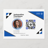 社員カスタムの写真、バーコード、ロゴ、名前バッジ エンクロージャーカード (正面)