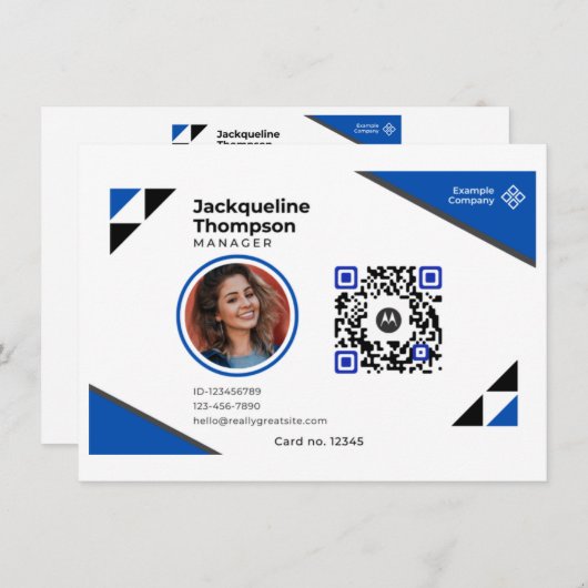 社員カスタムの写真、バーコード、ロゴ、名前バッジ エンクロージャーカード (正面/裏面)