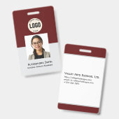 社員カスタムの写真、バーコード、ロゴ、名前バッジ バッジ (正面＆裏面)