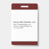 社員カスタムの写真、バーコード、ロゴ、名前バッジ バッジ (裏面)