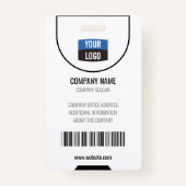 社員カスタムの写真、バーコード、ロゴ、名前バッジ バッジ (裏面)