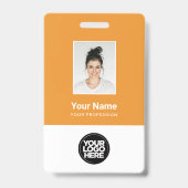 社員カスタムの写真、バーコード、ロゴ、名前バッジ バッジ (表面)