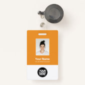 社員カスタムの写真、バーコード、ロゴ、名前バッジ バッジ (正面リトラクタブル付き)