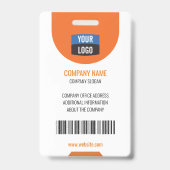 社員カスタムの写真、バーコード、ロゴ、名前バッジ バッジ (裏面)