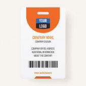 社員カスタムの写真、バーコード、ロゴ、名前バッジ バッジ (裏面)