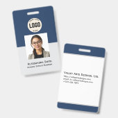 社員カスタムの写真、バーコード、ロゴ、名前バッジ バッジ (正面＆裏面)