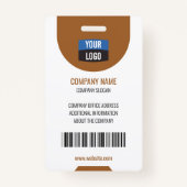 社員カスタムの写真、バーコード、ロゴ、名前バッジ バッジ (裏面)